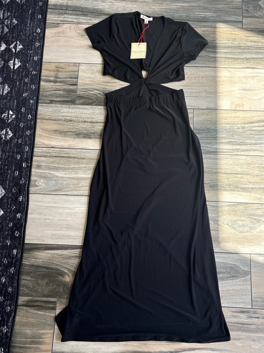 Black Cutout Maxi Dress with Twist Front